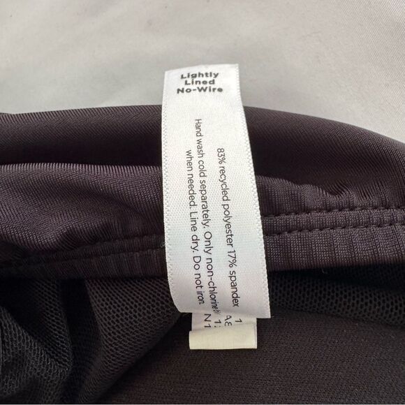 Lane Bryant No-Wire Blouson Tankini Top Black Floral Built In Bra Swim Size 28 - Picture 6 of 8